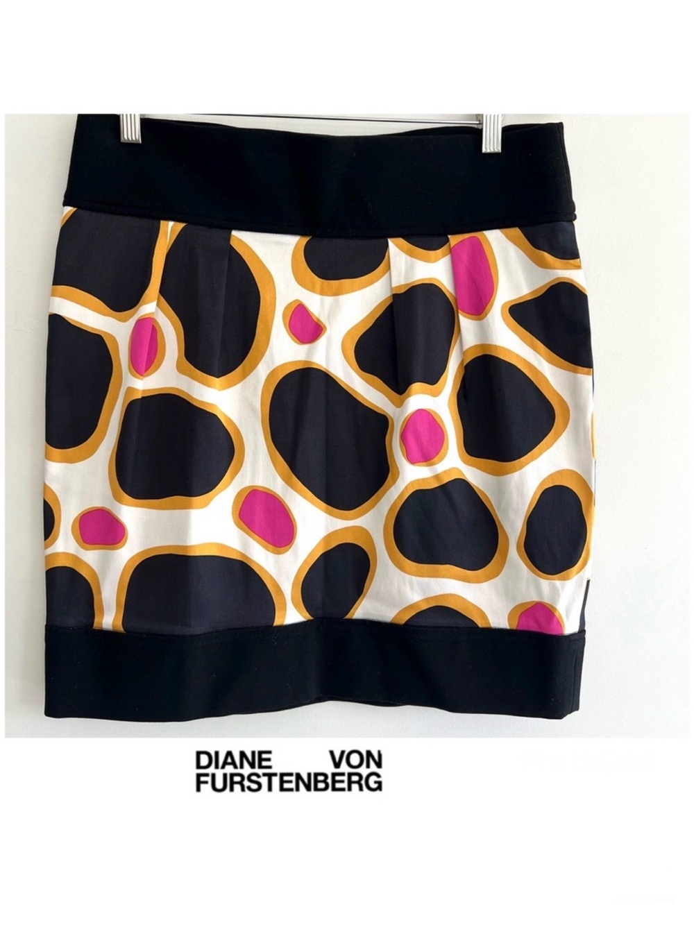 DIANE VON FURSTENBERG Payne Multicolor Silk Blend Side Pockets Mini Skirt Sz 12